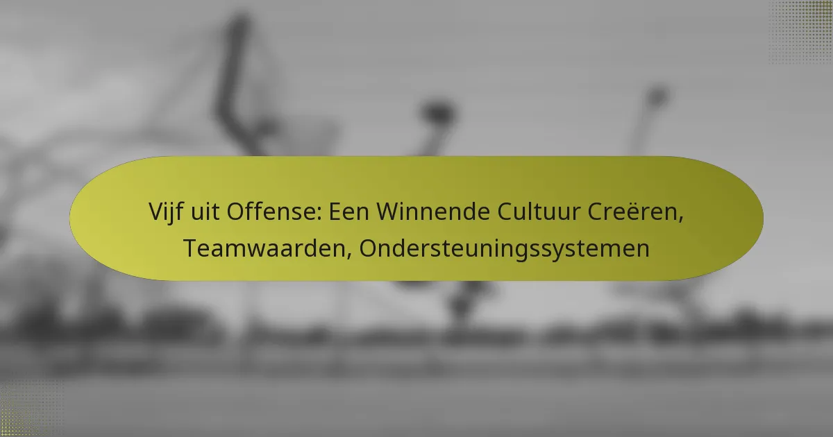 Vijf uit Offense: Een Winnende Cultuur Creëren, Teamwaarden, Ondersteuningssystemen