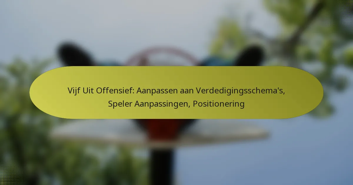 Vijf Uit Offensief: Aanpassen aan Verdedigingsschema’s, Speler Aanpassingen, Positionering