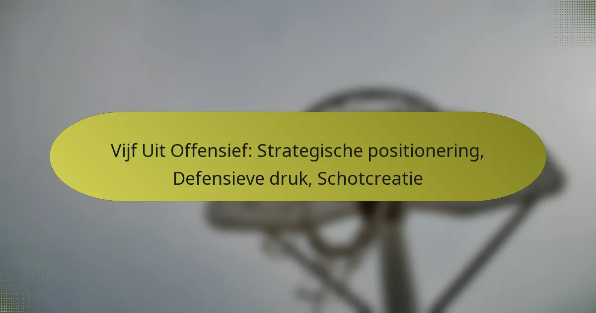 Vijf Uit Offensief: Strategische positionering, Defensieve druk, Schotcreatie
