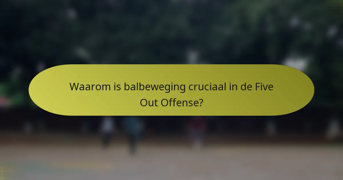 Waarom is balbeweging cruciaal in de Five Out Offense?